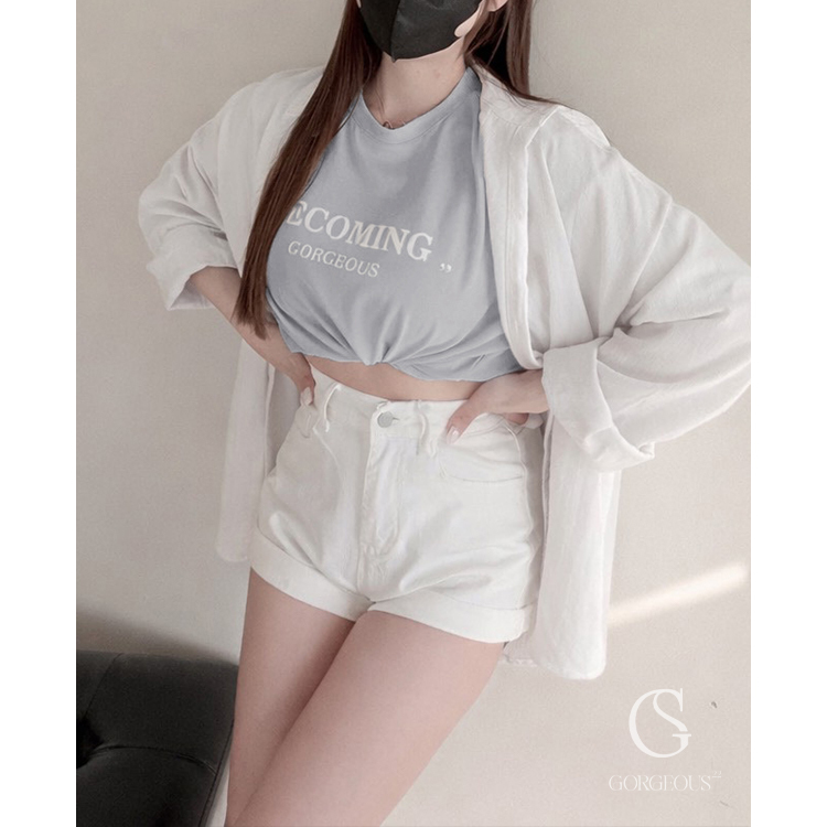 G9803 「單釦彈力「蜜臀」牛仔短褲」