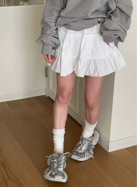 荷葉A字短裙(內安全褲)