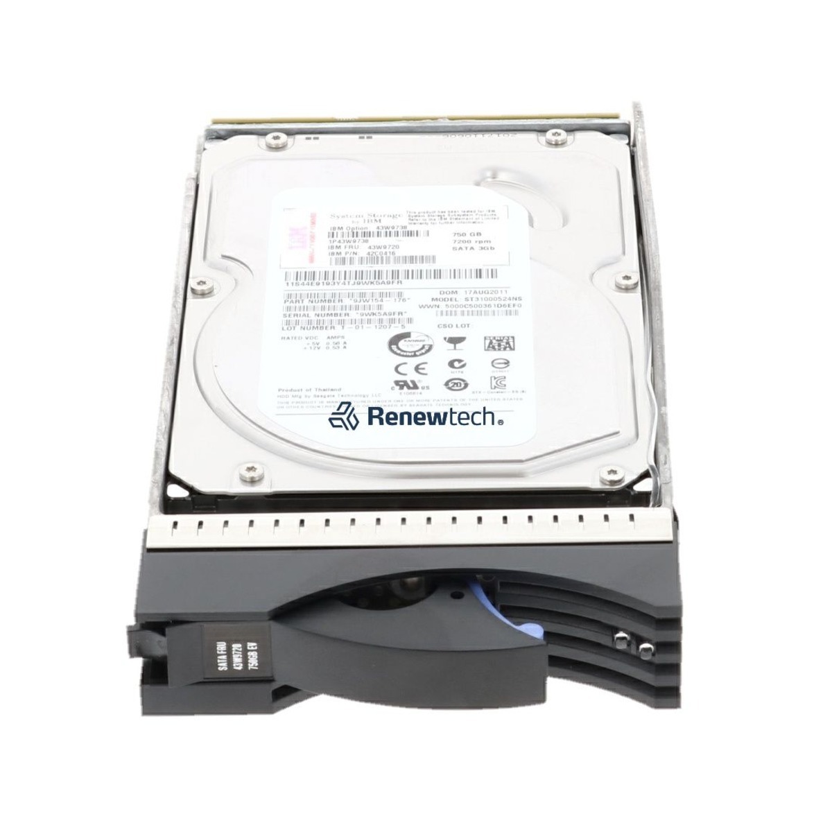 43W9720 IBM 3.5" 750GB 7.2K RPM HOT SWAP SATA HDD (翻新)