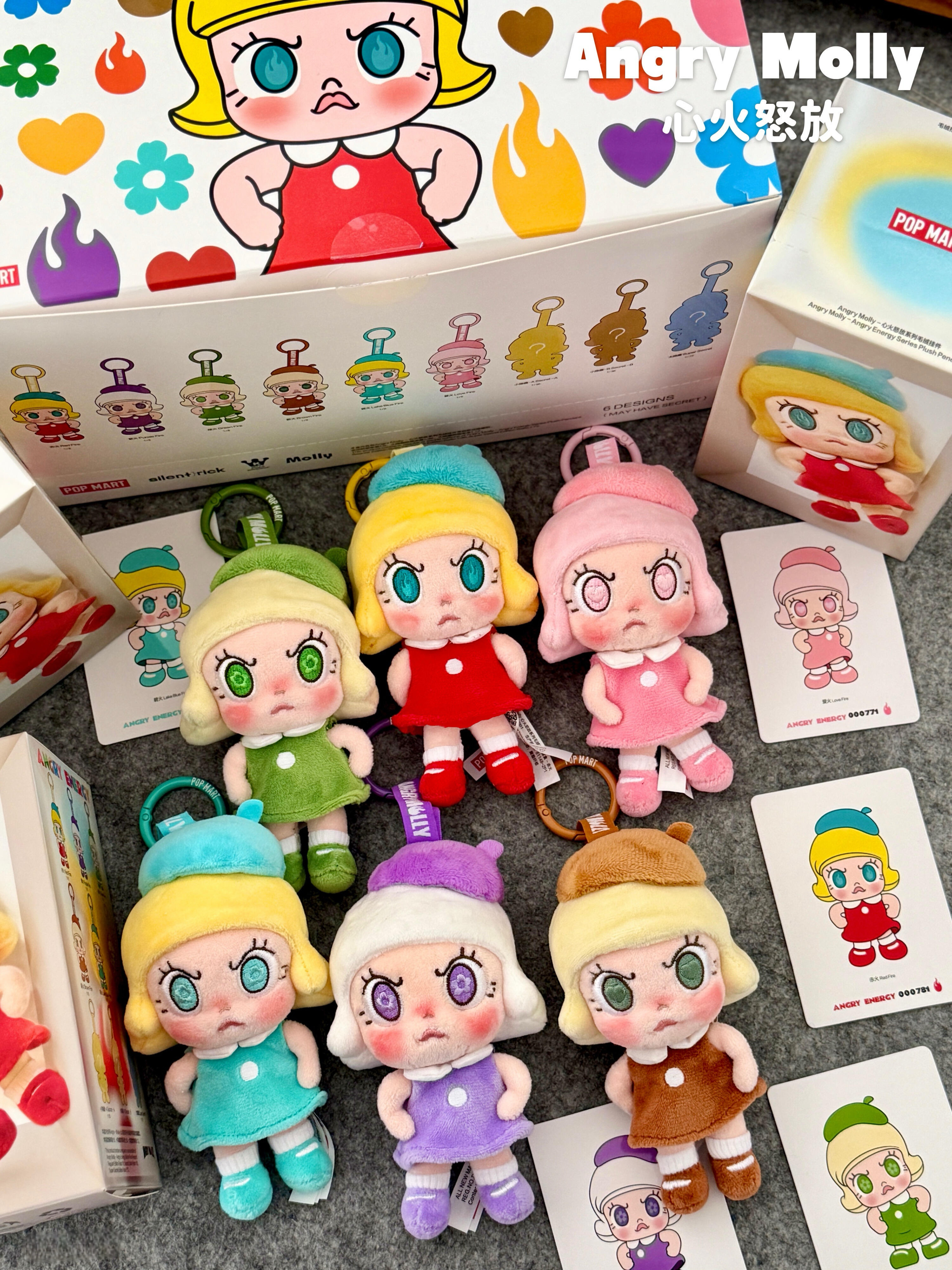 POPMART 泡泡瑪特 Angry Molly 心火怒放系列 毛絨掛件 莫莉 糖膠吊飾 毛絨公仔 吊飾 盲盒 6+2+1款(任買兩件711免運)/預購
