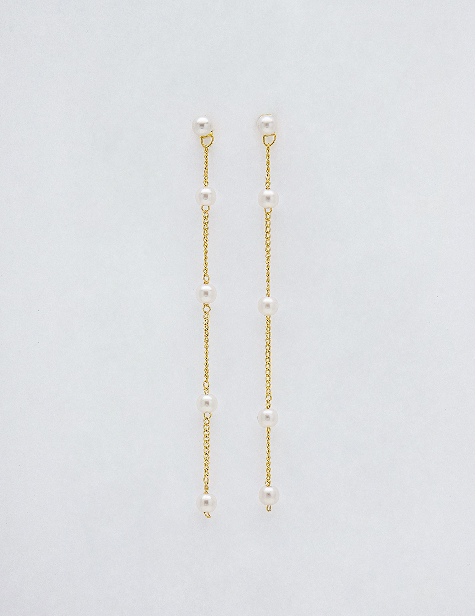 吊墜珍珠兩戴式。針式耳環(金)