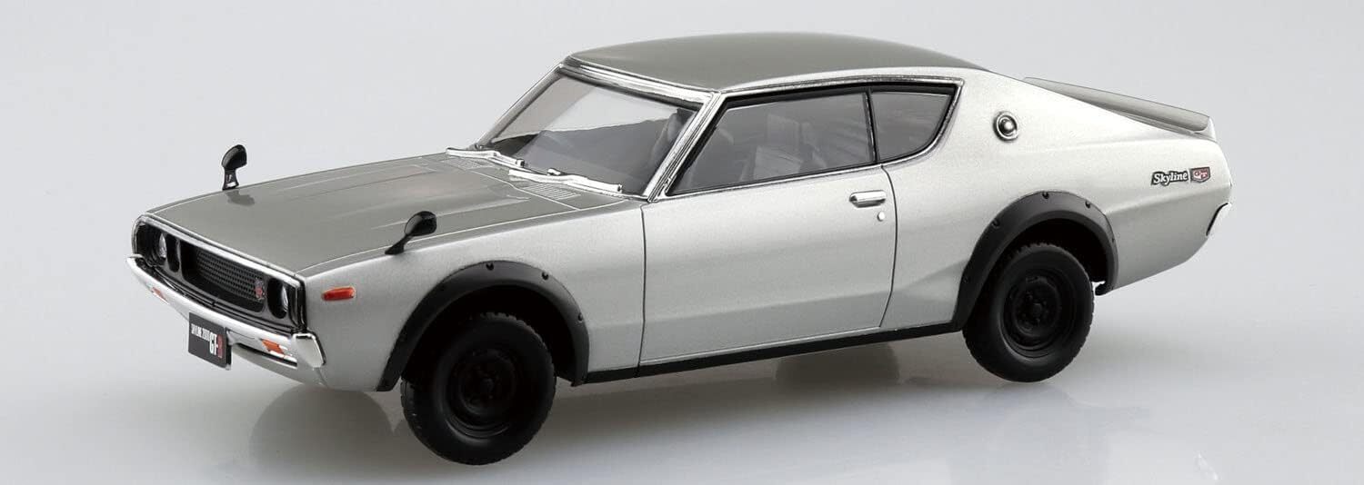 AOSHIMA 塑膠拼裝模型套件 日產 Skyline GT-R（銀色）18-A 比例 1/32