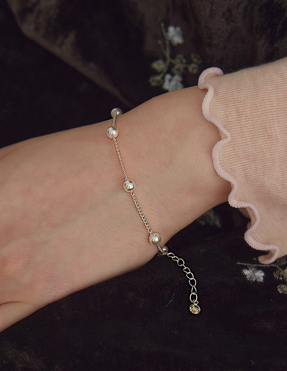 間隔珍珠手鍊(銀)