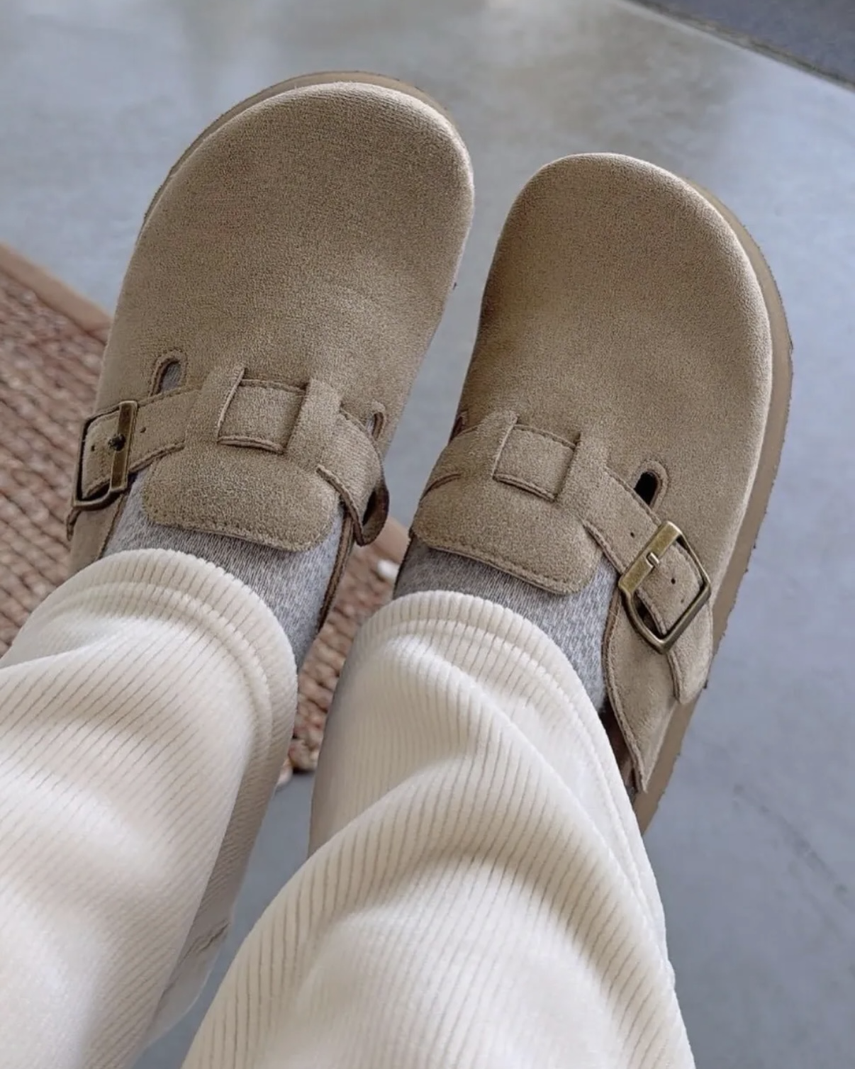 <韓國代購> SHOOPEN 厚底麂皮 絨面 勃肯鞋 穆勒鞋 懶人拖 拖鞋 共2色 女鞋