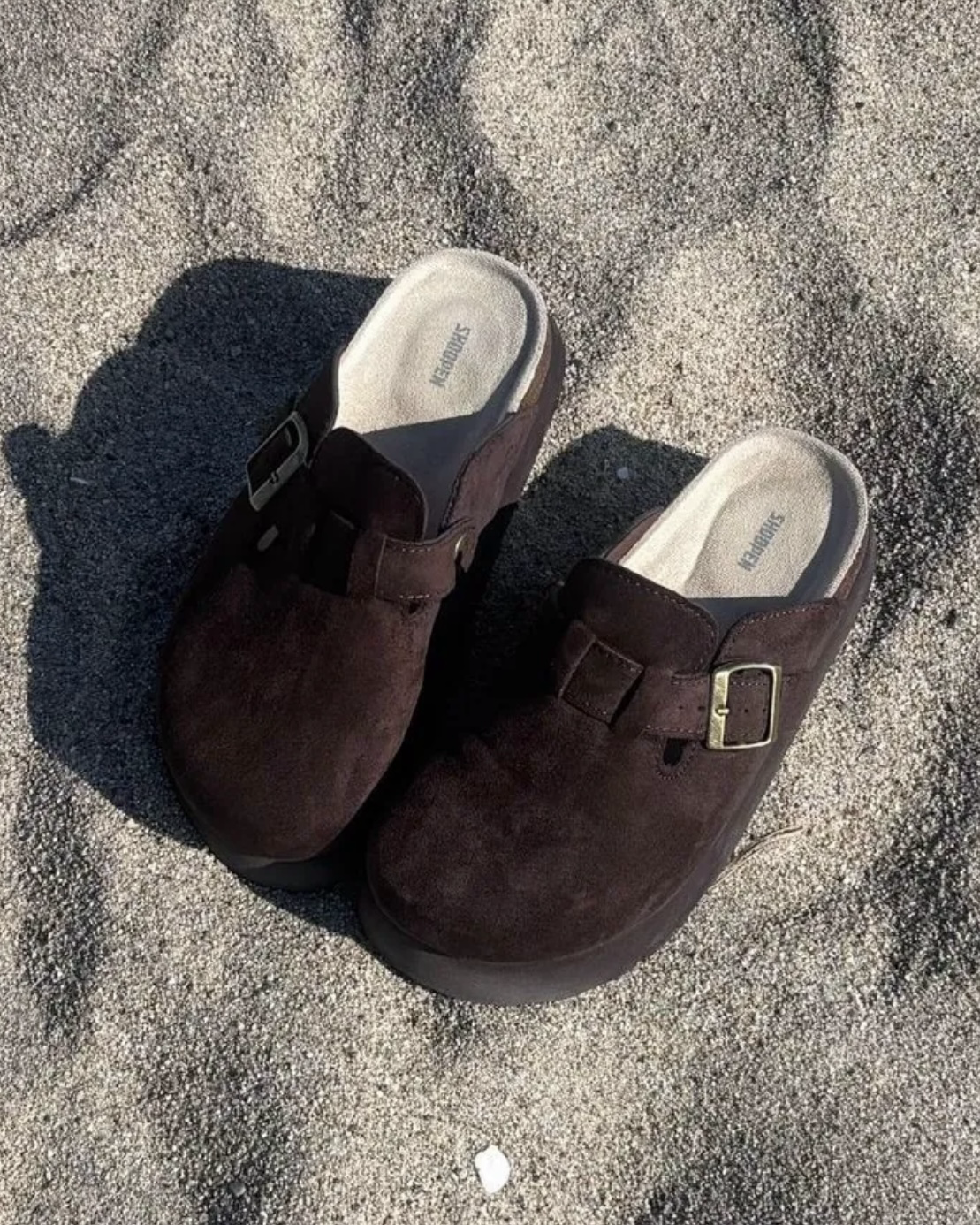 <韓國代購> SHOOPEN 厚底麂皮 絨面 勃肯鞋 穆勒鞋 懶人拖 拖鞋 共2色 女鞋