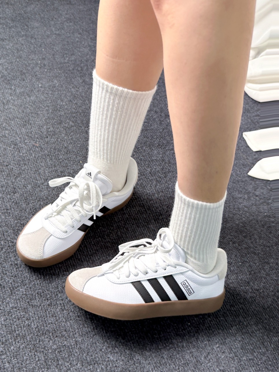 ADIDAS VL COURT 3.0 全白 皮革 德訓鞋