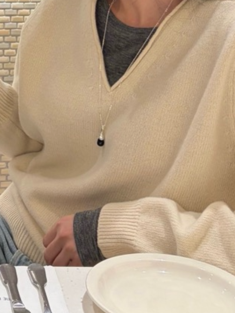 簡約墨水滴項鍊 [ 銀色 / Free ]