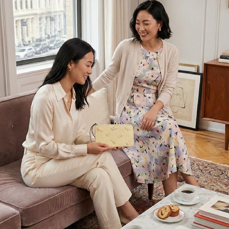 【預購】KATE SPADE H030203 浪漫碎花系列手包連腕帶