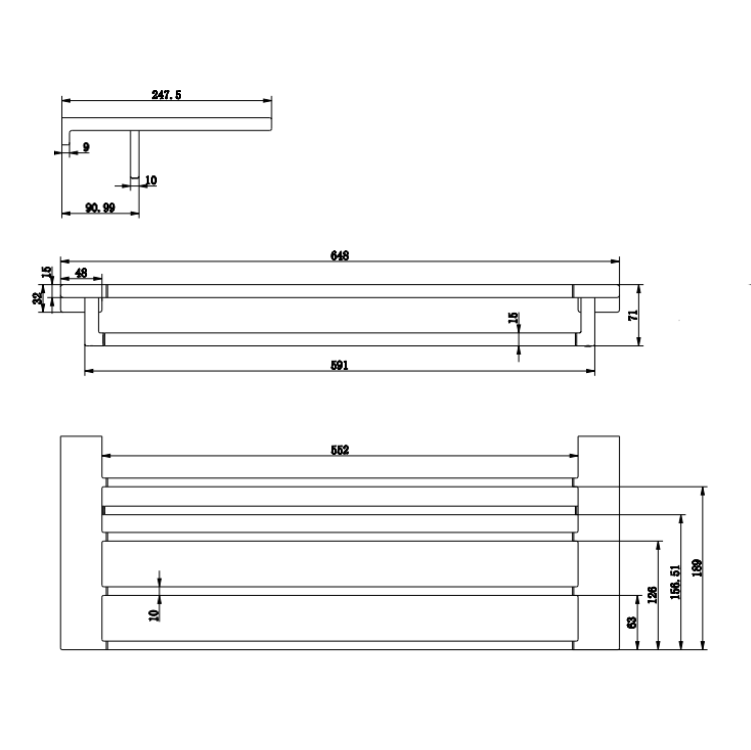 Vizio Towel Rack (Chrome)(VZ700103CR)