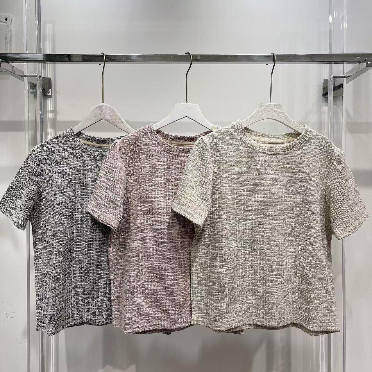 【預訂】雲石紋閃線TWEED小公主袖TOP (P82-P84)