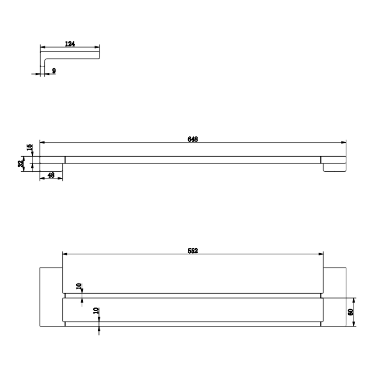 Vizio Double Towel Bar (Chrome)(VZ700102CR)