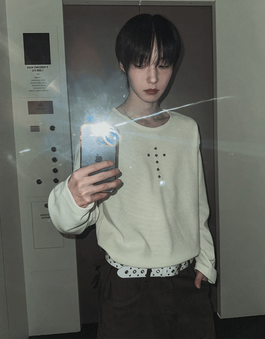 Cross 鉚釘羅紋T恤