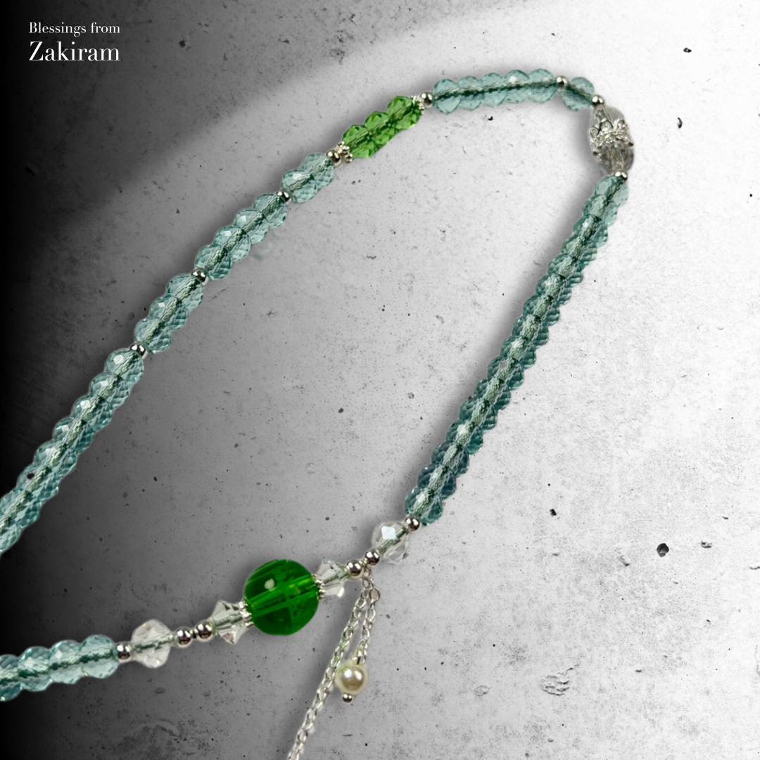 扎基拉姆心咒 聖域之翠 鑽切手機鍊（綠）
