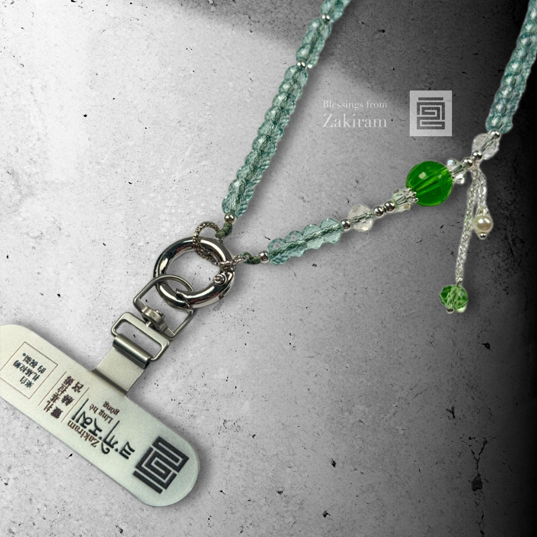 扎基拉姆心咒 聖域之翠 鑽切手機鍊（綠）