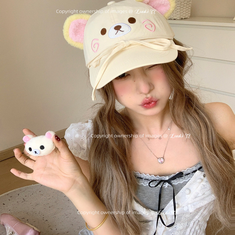 Cute Bow Rilakkuma Baseball Cap