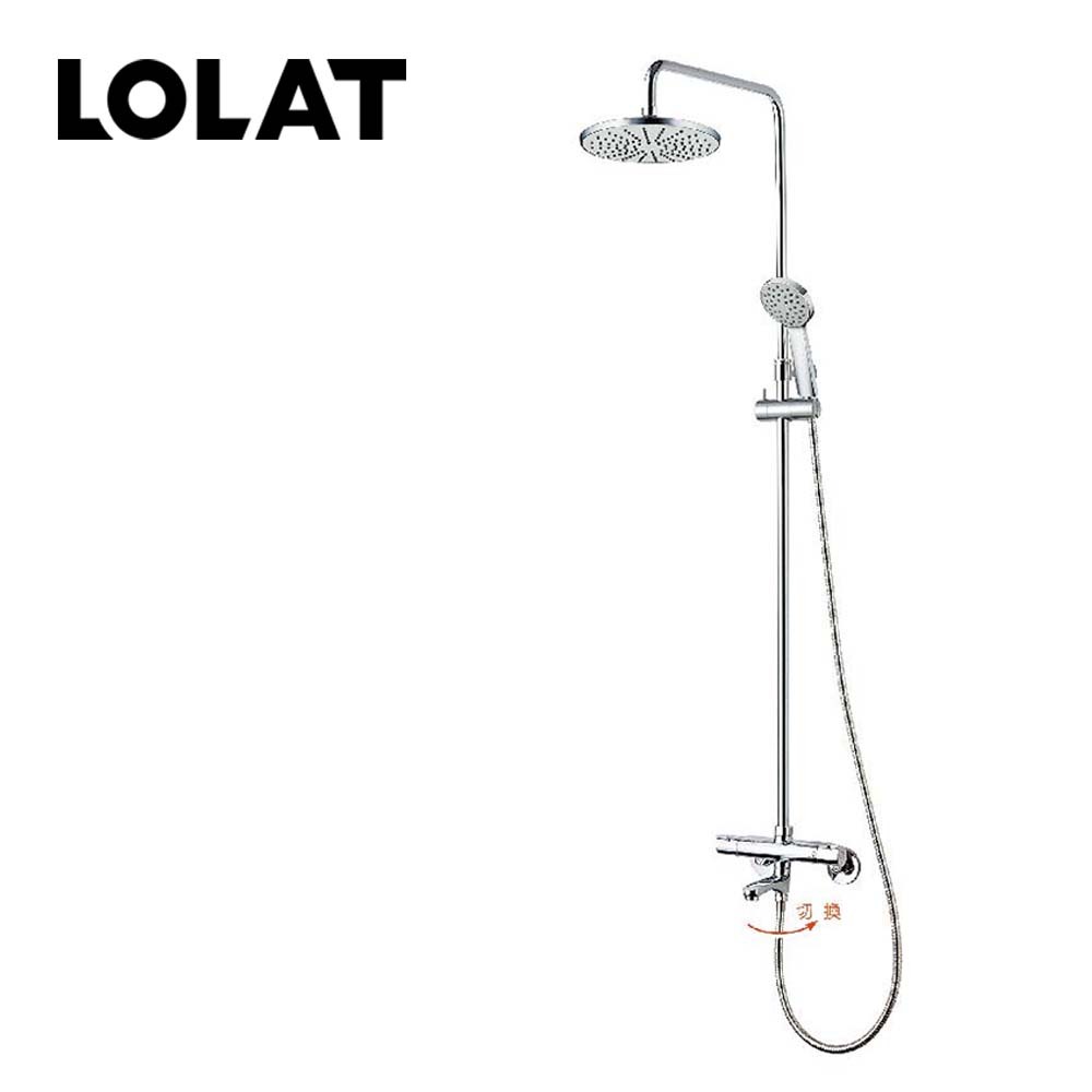 LOLAT恆溫大淋浴花灑水龍頭組-鉻色STN1763K