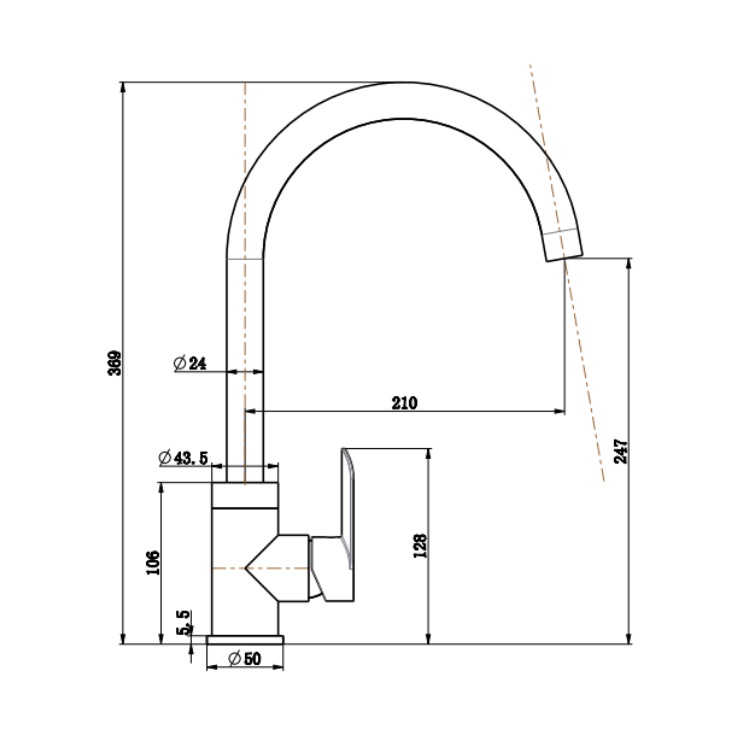 Vizio Sink Mixer (Matt Black)(VZ400116MB)
