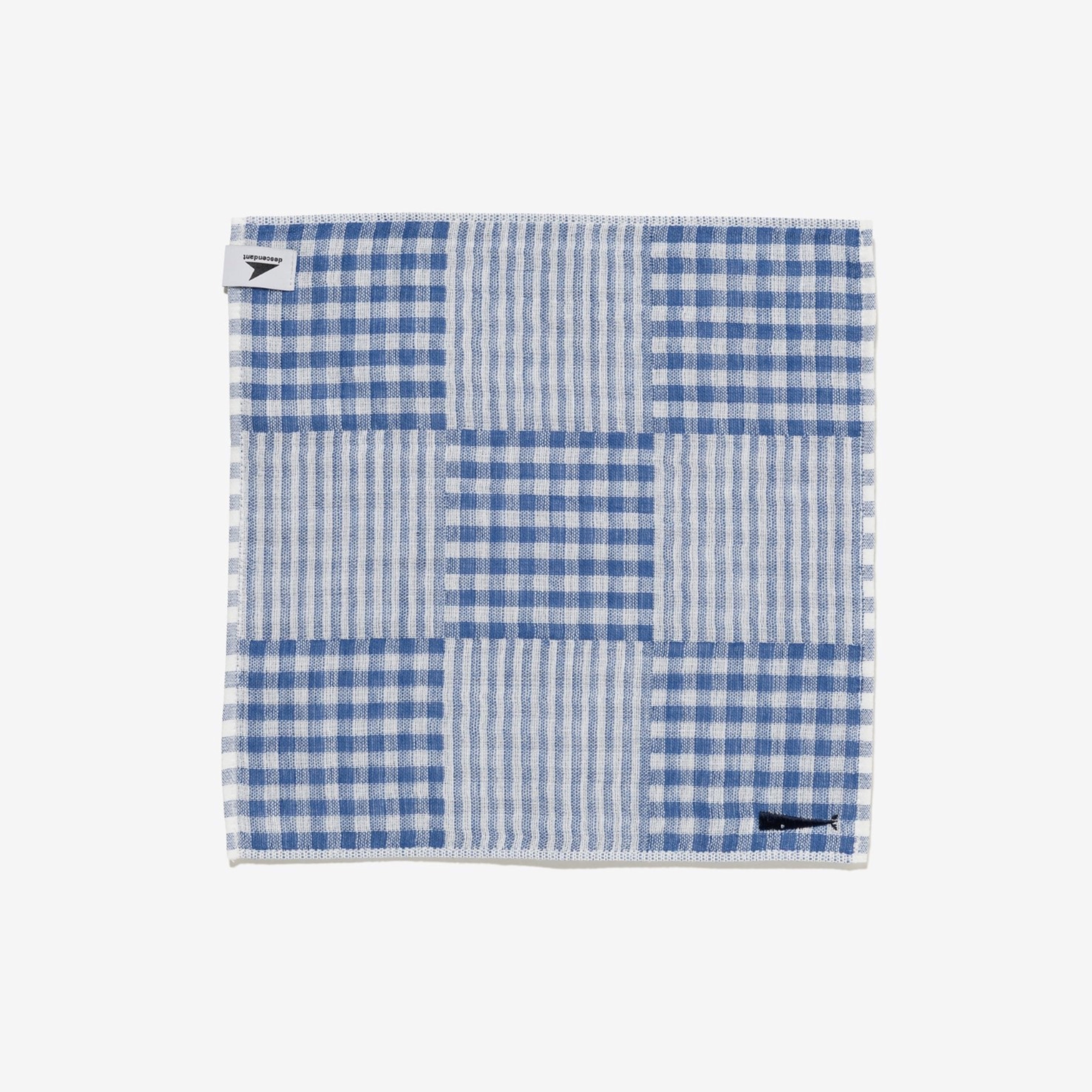 2026SS DESCENDANT PILE HAND TOWEL 格紋 拼接 小鯨魚 手帕 方巾 現貨 261NTDS-AC01