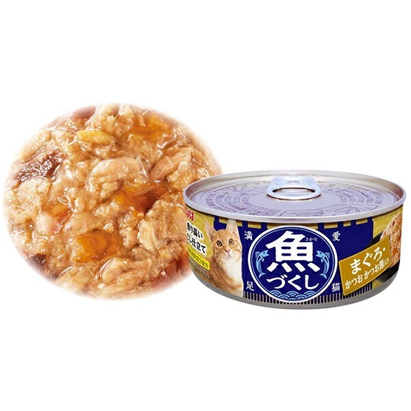 INABA 貓罐頭．魚盛 吞拿魚+鰹魚+鰹魚片60g #IM-374