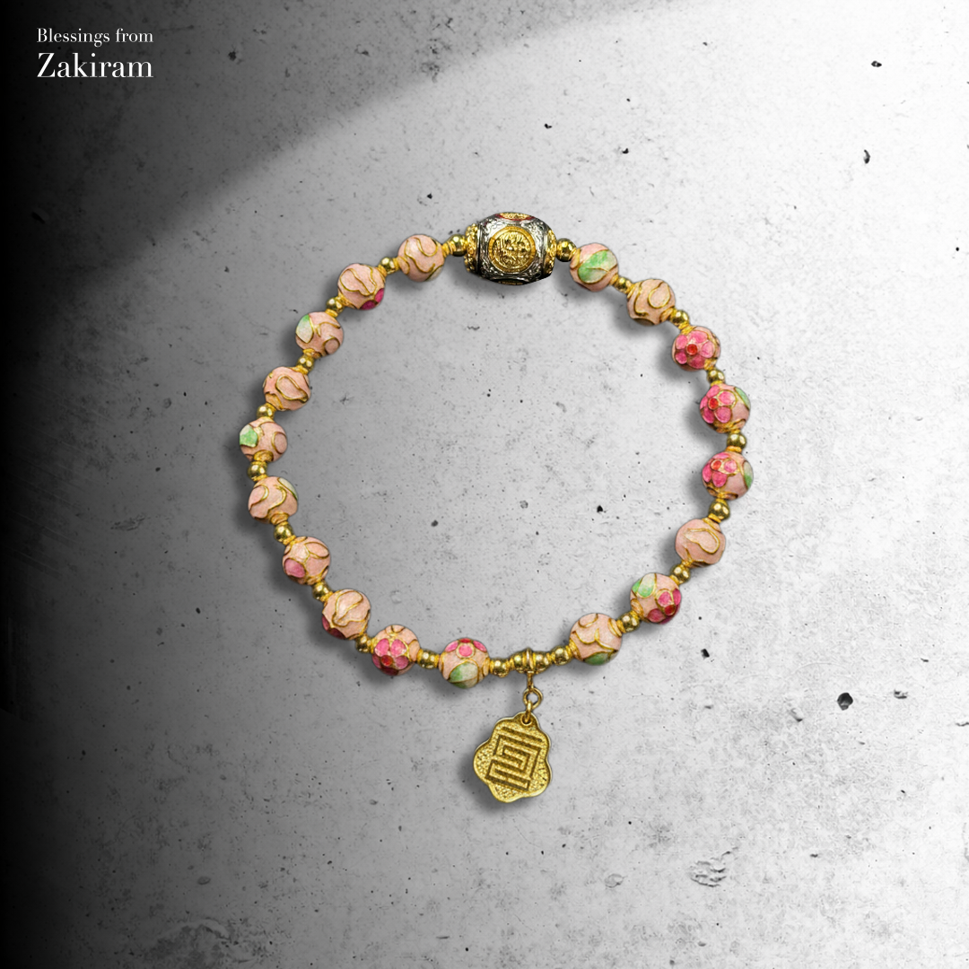 2026 獨家訂製款 掐絲琺瑯工藝珠 手串 (粉