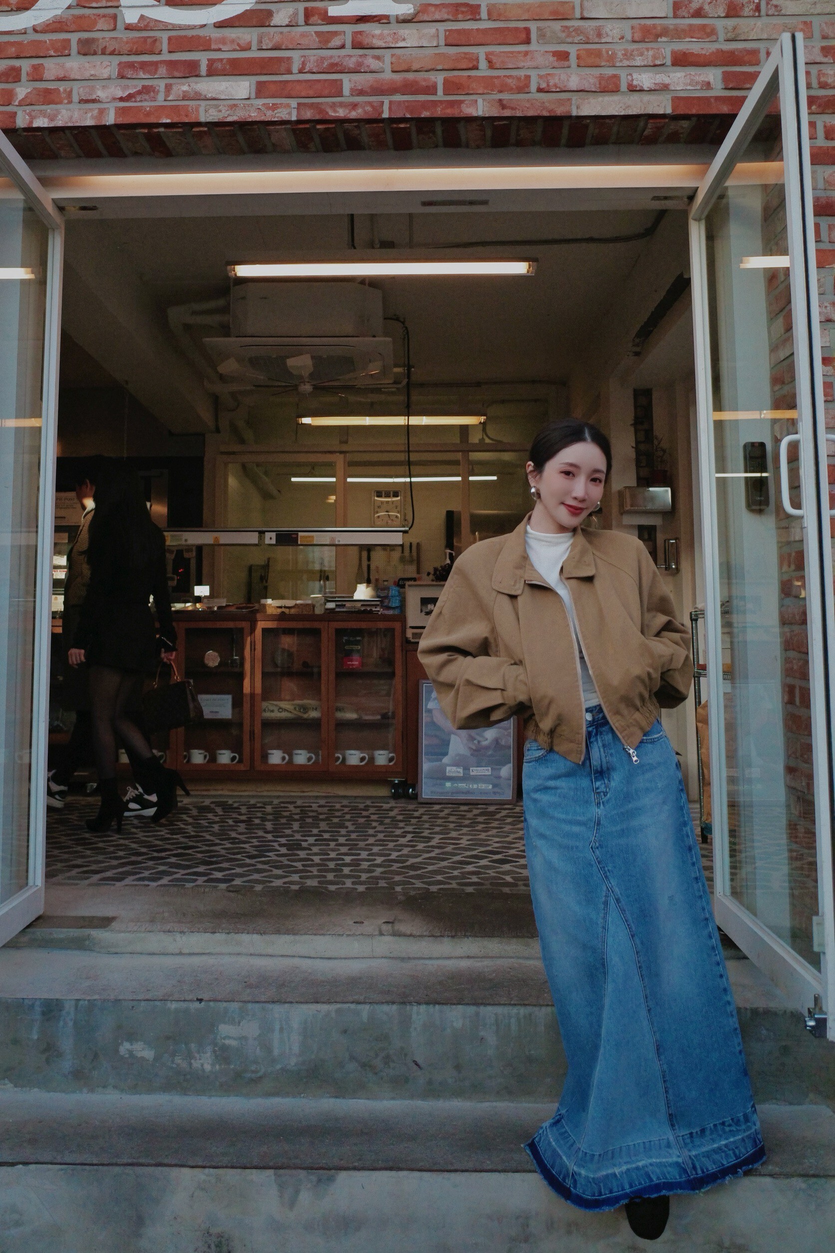 (現貨)🇰🇷#AL57 拼接設計牛仔裙