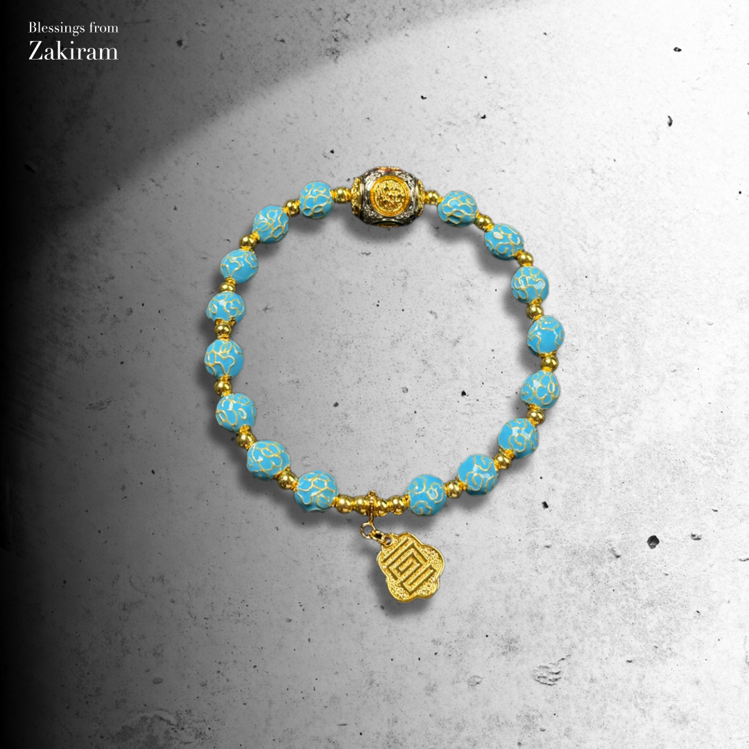 2026 獨家訂製款 掐絲琺瑯工藝珠 手串（天空藍