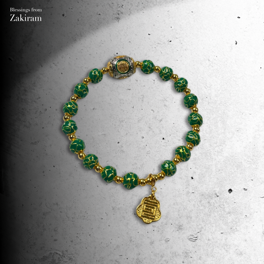 2026 獨家訂製款 掐絲琺瑯工藝珠 手串（綠色成事