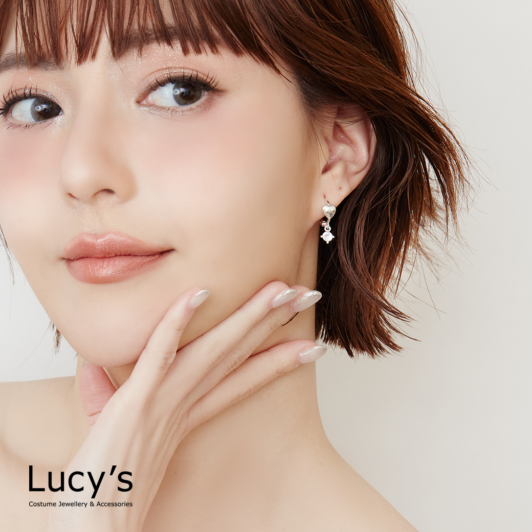 925純銀 愛情亮點 易扣耳環 (125318)