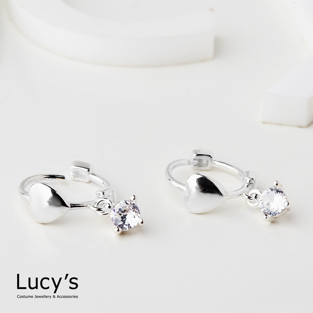 925純銀 愛情亮點 易扣耳環 (125318)