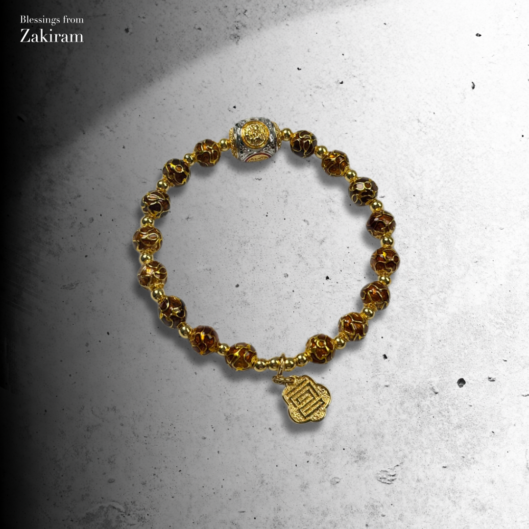 2026 獨家訂製款 掐絲琺瑯工藝珠 手串（金色招財