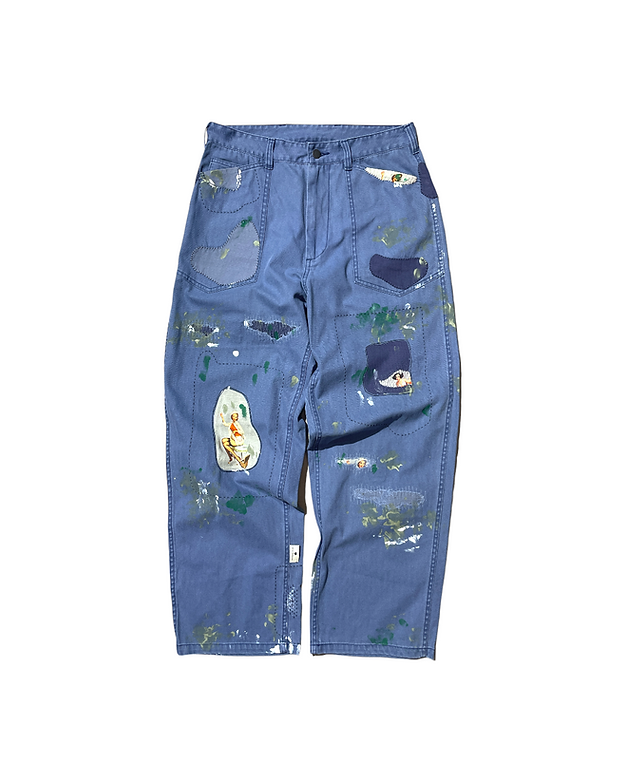 Soon.......Club Stubborn The Army Worker Pants - Damaged Blue