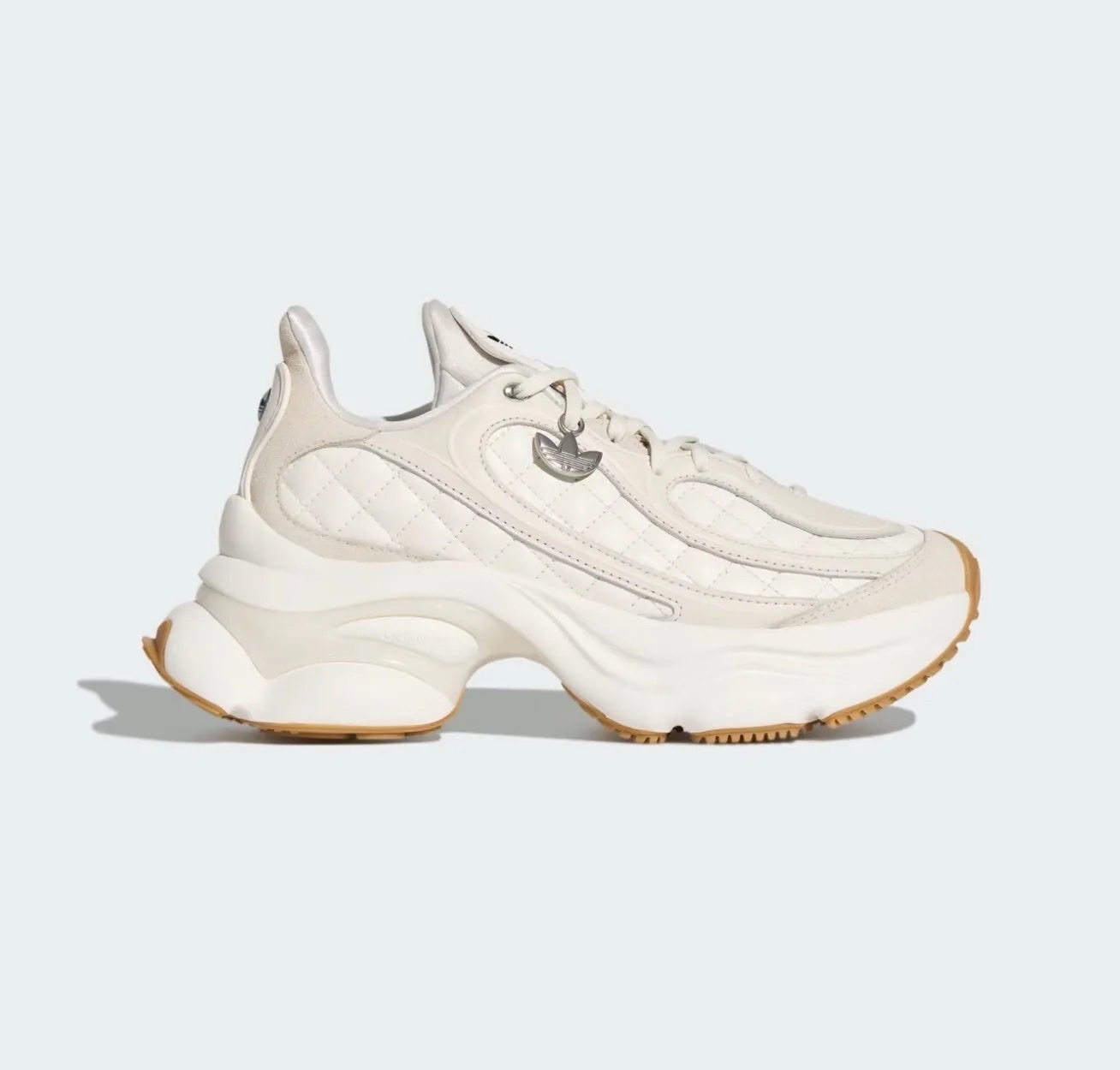 ADIDAS OZVENUZ 菱格小香風 奶茶 銀白 黑 增高厚底運動鞋 女款 HQ2643