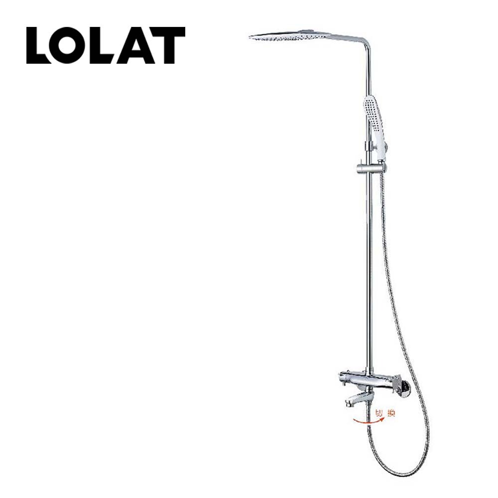 LOLAT恆溫大淋浴花灑水龍頭組-鉻色STP1461K