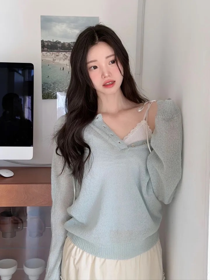 【優惠預訂】韓國春季亨利領針織上衣（9色）