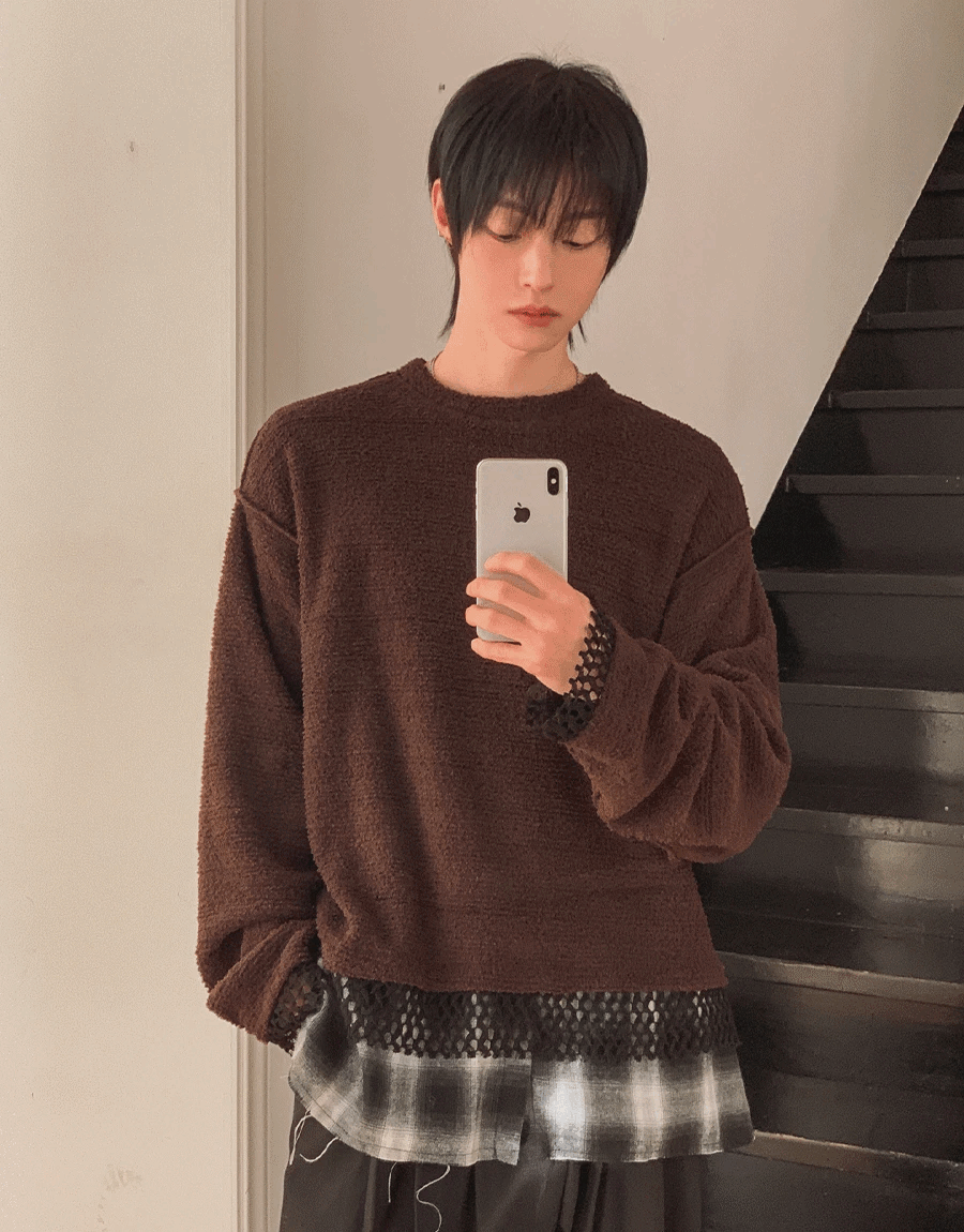 圈圈紗層疊針織衫
