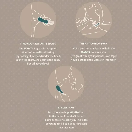 Fun Factory - Manta 震動陰莖自慰器 (情侶可用) - 深綠色