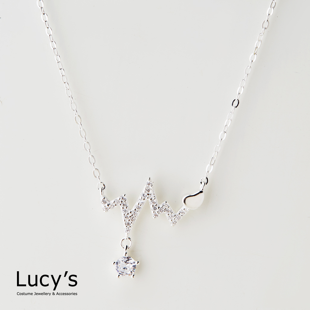 925純銀 心電圖 項鍊 (129611)