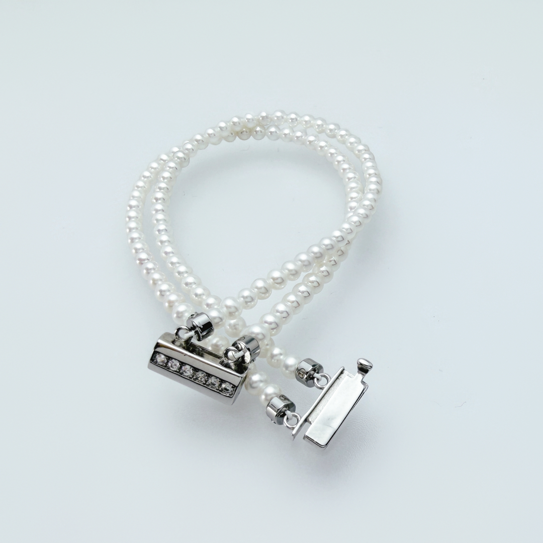 小米珍珠雙手鏈配直扣