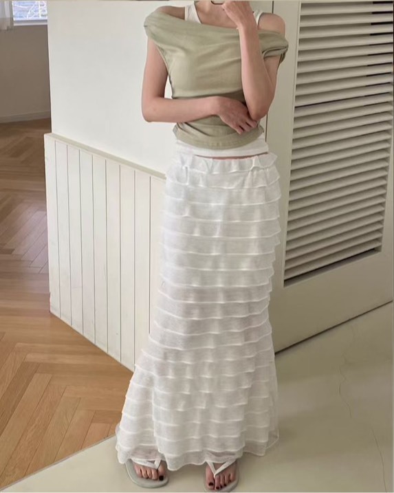 層層包臀長裙