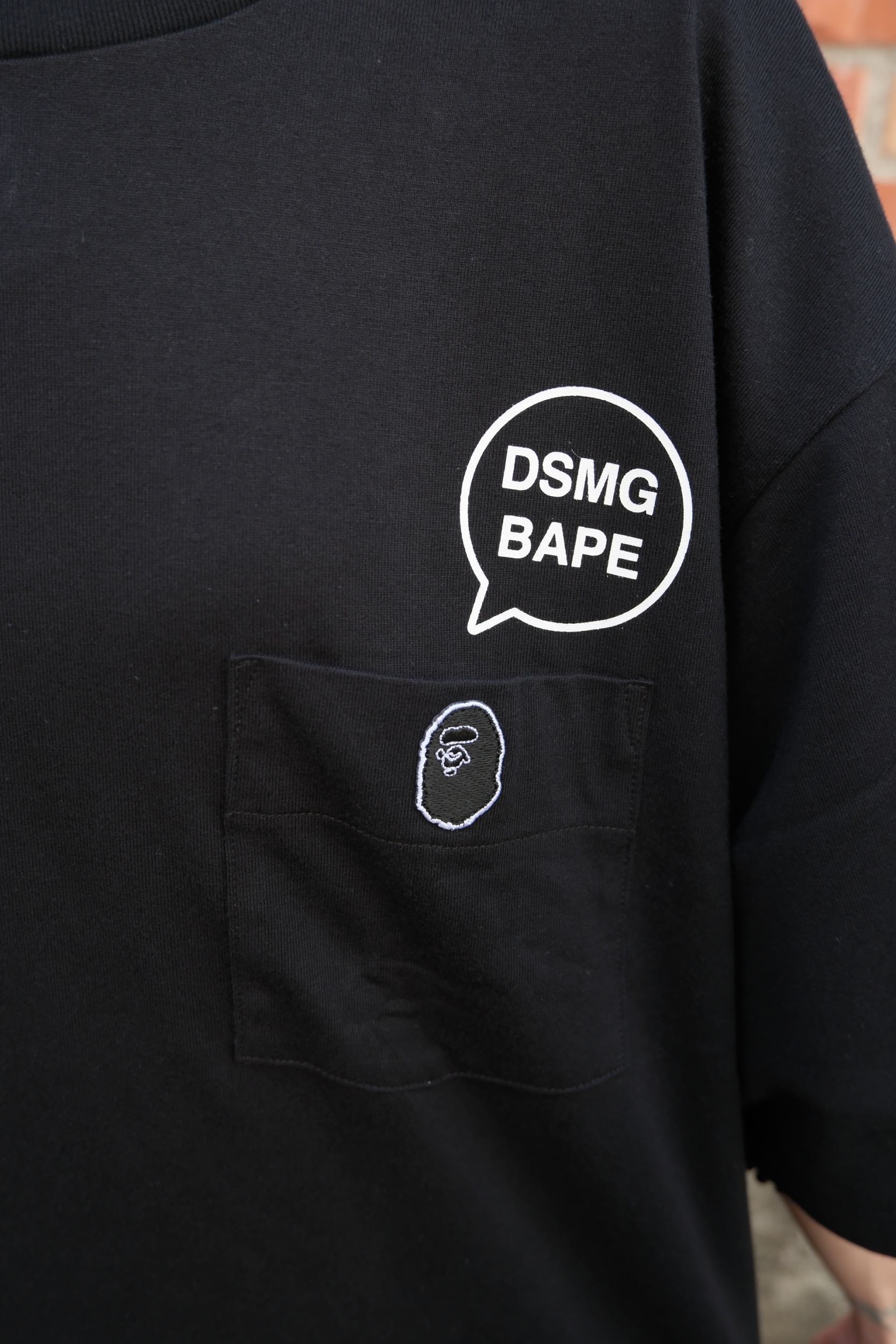 Bape X Dsmg 刺繡小猿頭 短Tee