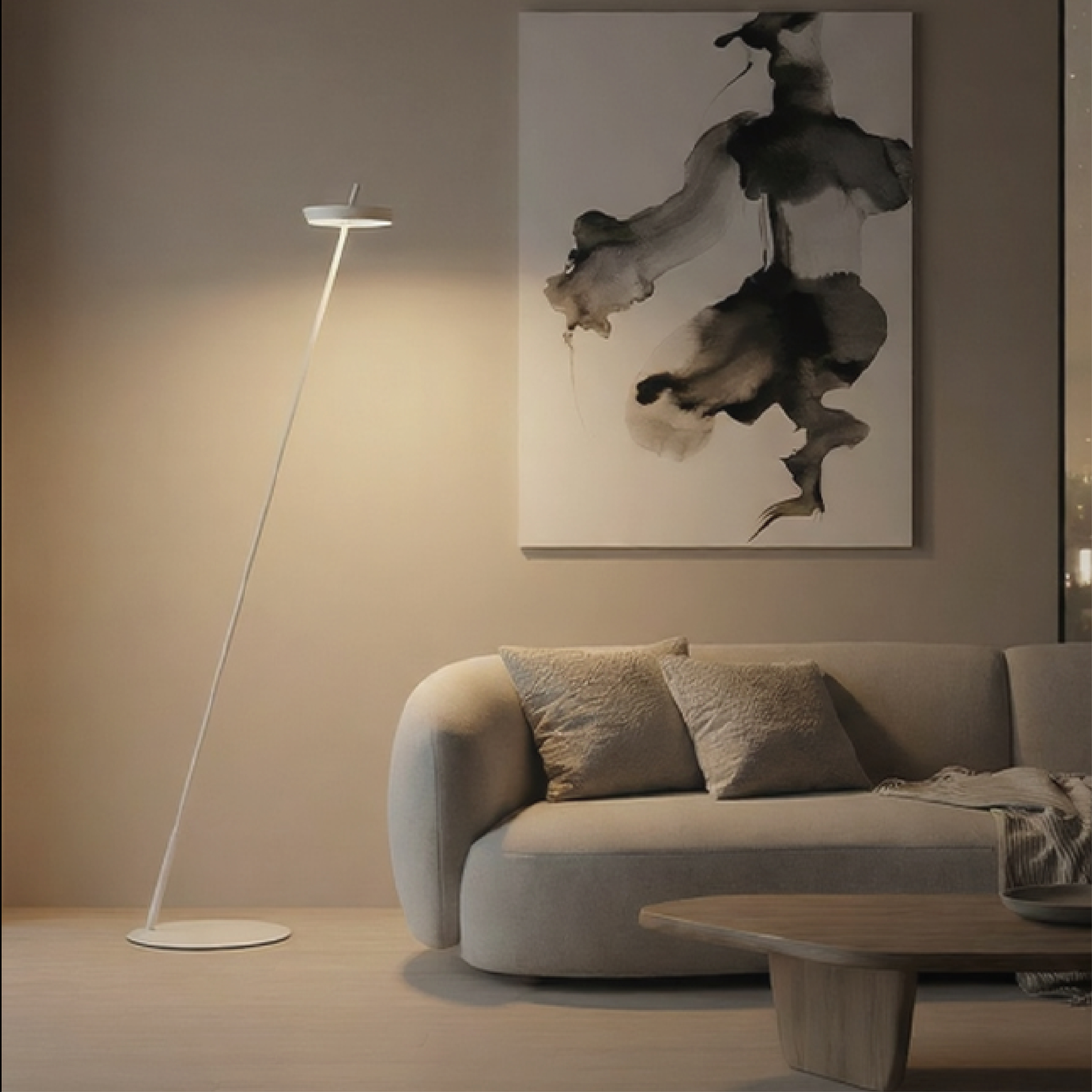 義大利UBIQUA-Torus Floor 純粹幾何線條|USB充電式直立落地燈