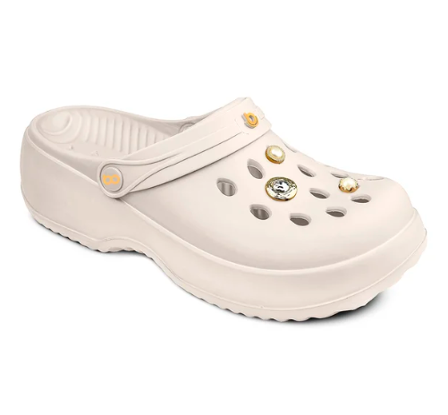 【 BOAONDA 】巴西原創設計 |  BELLA 004   (OFF WHITE/GOLD)  休閒半拖 女鞋