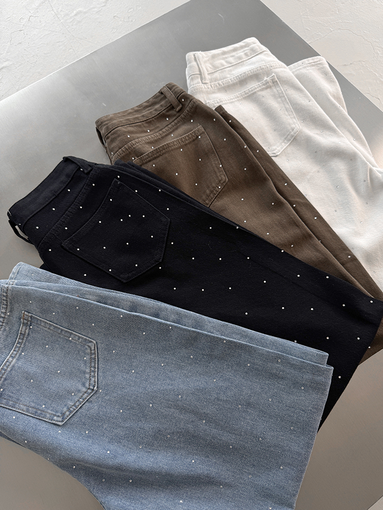 2026韓版1：1鑽鑽牛仔褲（5色，S-XL)