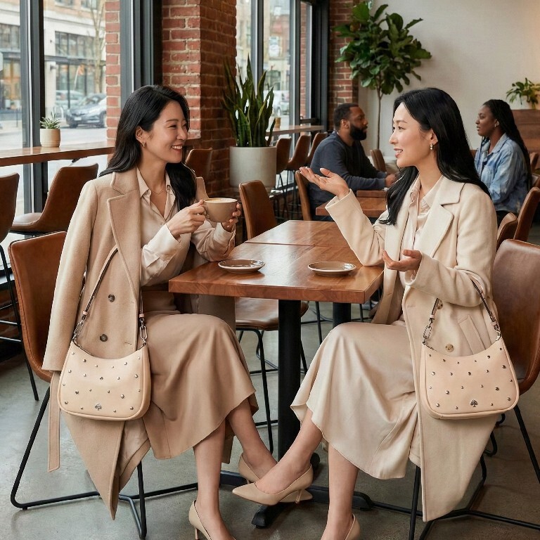 【預購】KATE SPADE H030209 大號麂皮鉚釘單肩包