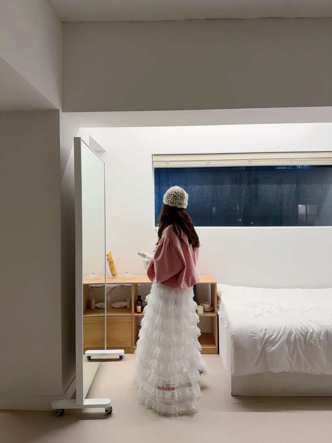 白色蛋糕紗長裙