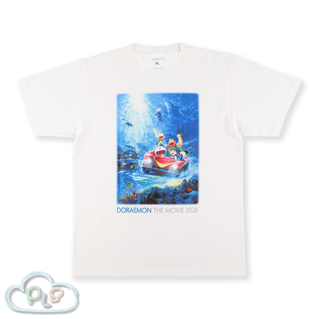 T卹 白色XL碼 未來百貨限定 電影多啦A夢：新・大雄的海底鬼岩城  #56061-1