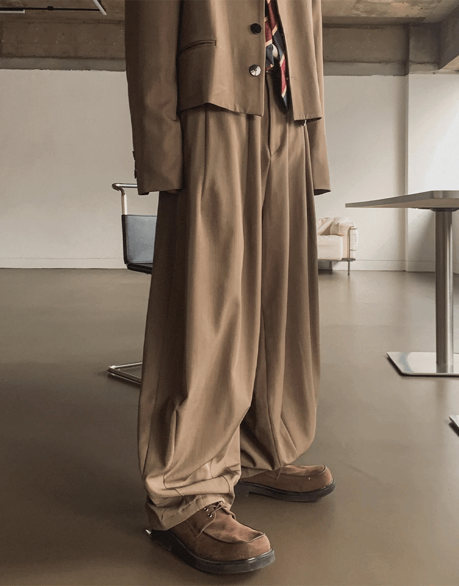 Ellier 褶皺氣球西裝褲