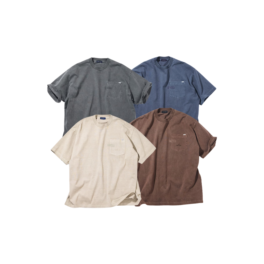 【代購】Nautica JP Pigment Dyed Hidden Logo S/S PKT Tee 水洗口袋短Tee 4色