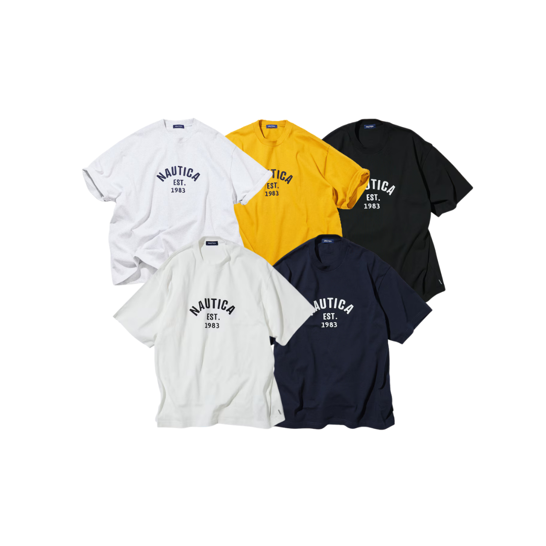 【代購】Nautica JP Felt Pach Arch Logo 弧形Logo厚磅短袖 5色