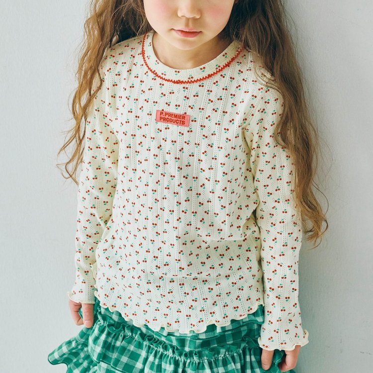 日本 90-140 針刺圓領印花上衣 3色